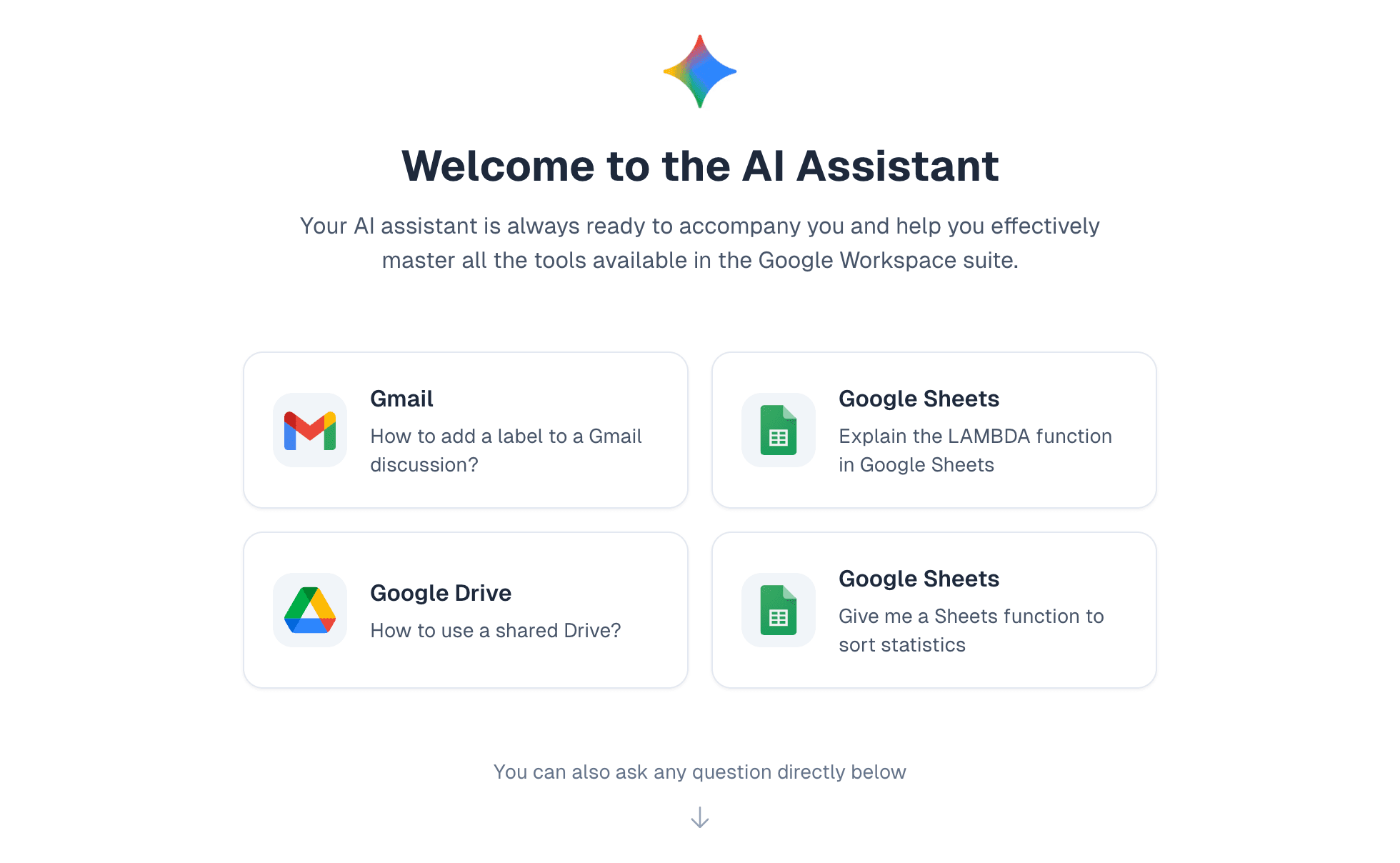 Suggestions de prompts dans l'assistant IA GSkills<br>