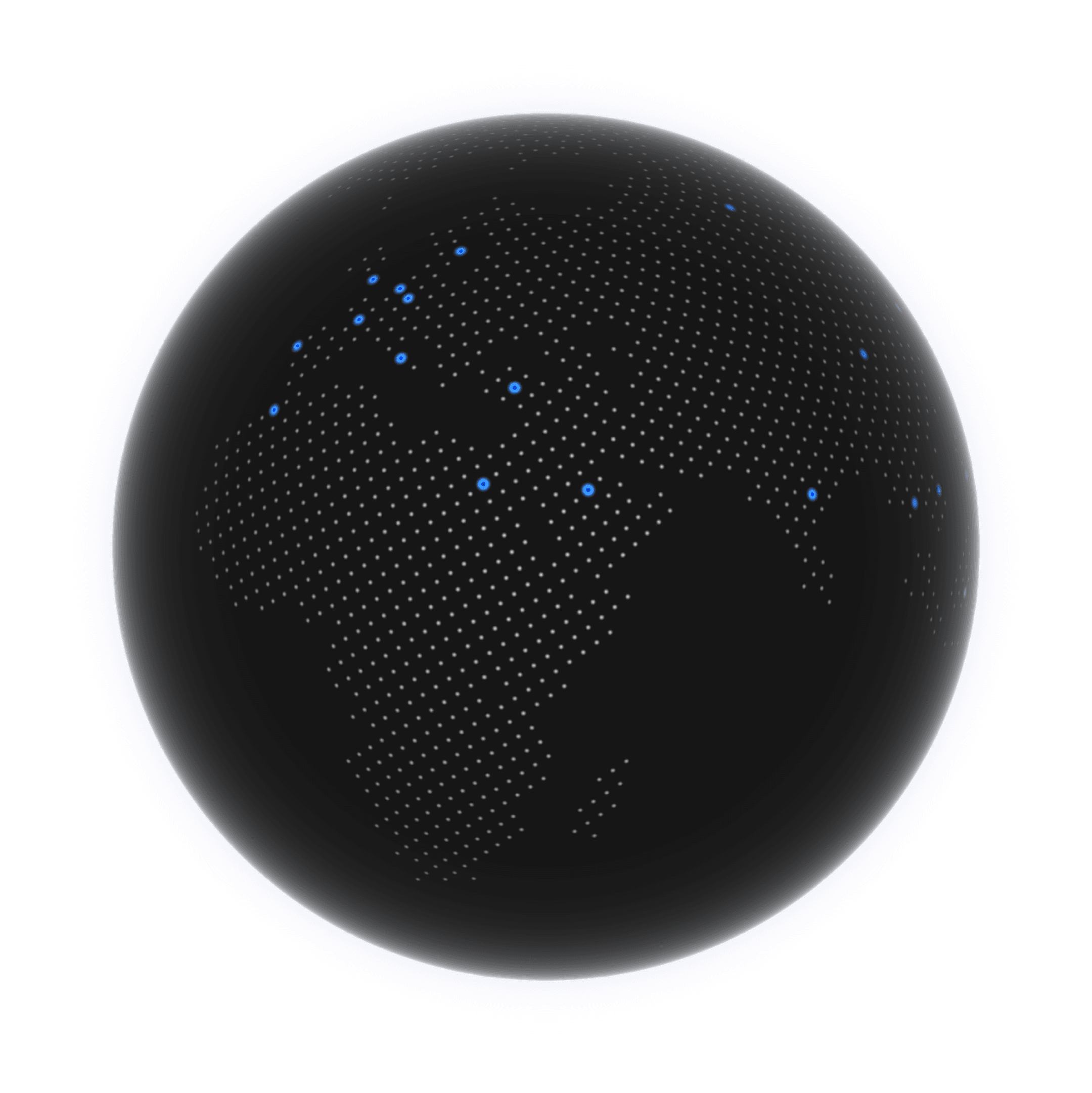 Un globe montrant différents pays pointés sur la carte.